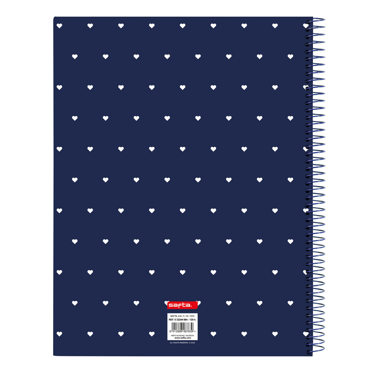 Cahier à Spirale Safta Paris Rose Blue marine A4 120 Volets